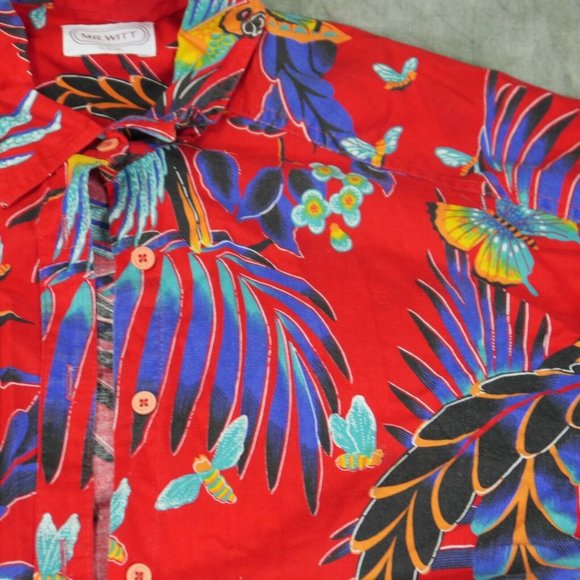 EUC Mr. Witt Floral Multicolor Casual Shirt Tropical Size L S1-8375 - Picture 7 of 10